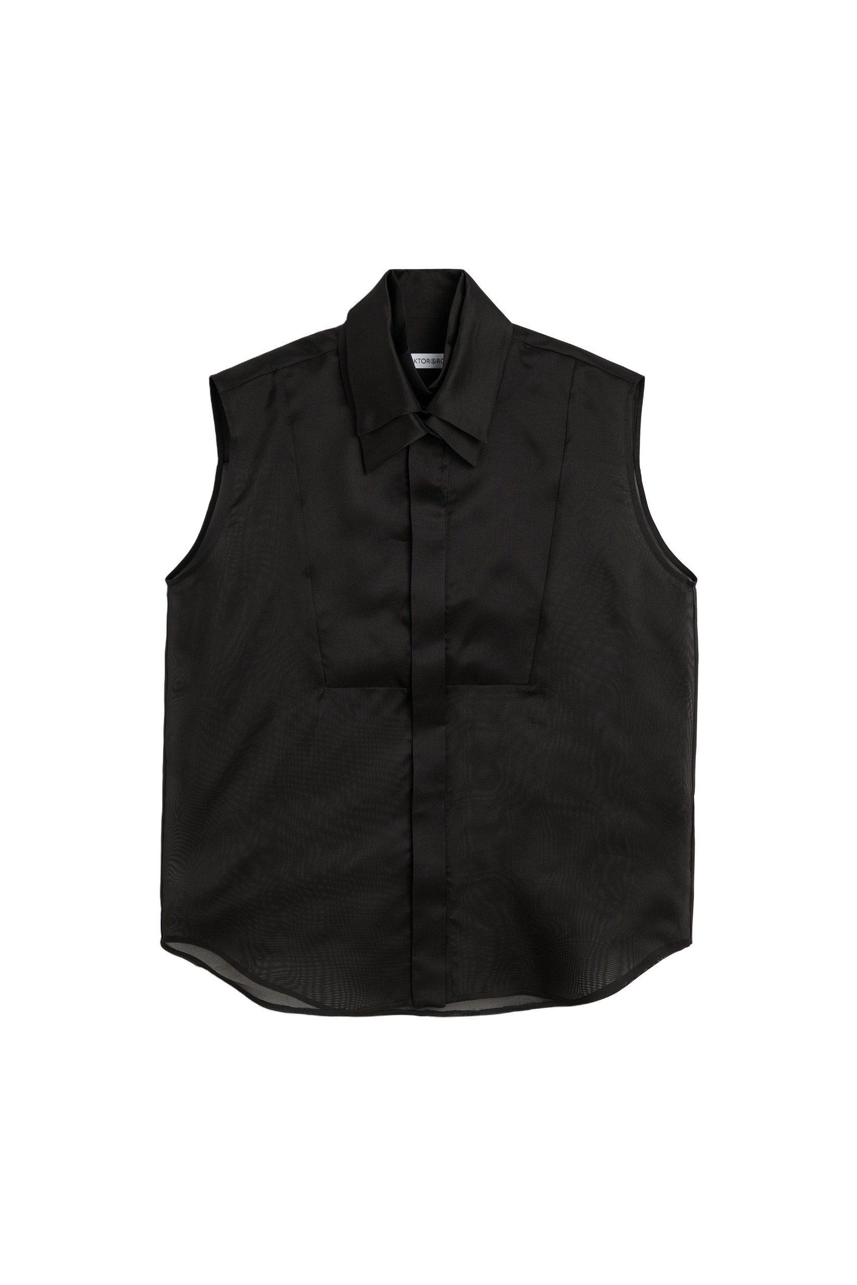 Multi-Layered Sleeveless Organza Shirt in Black Viktor & Rolf Viktor & Rolf Multi-Layered Sleeveless Organza Shirt