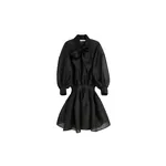 Viktor & Rolf Pussy Bow Circle Organza Mini Dress in Black