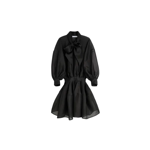 Viktor & Rolf Pussy Bow Circle Organza Mini Dress