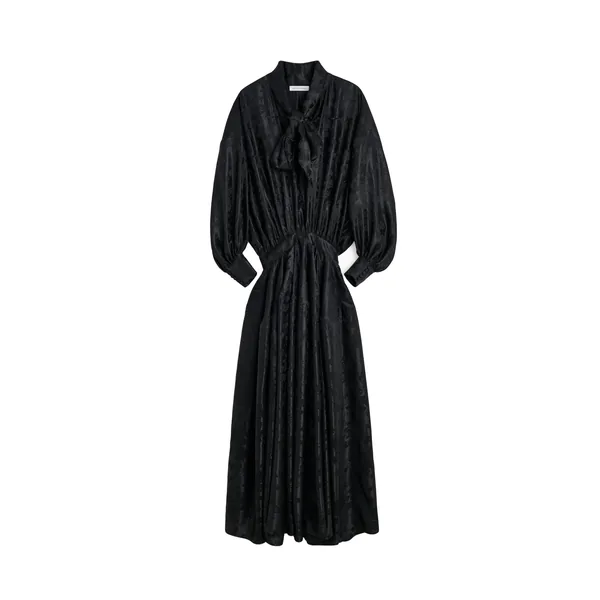 Viktor & Rolf Pussy Bow Circle Silk Long Dress