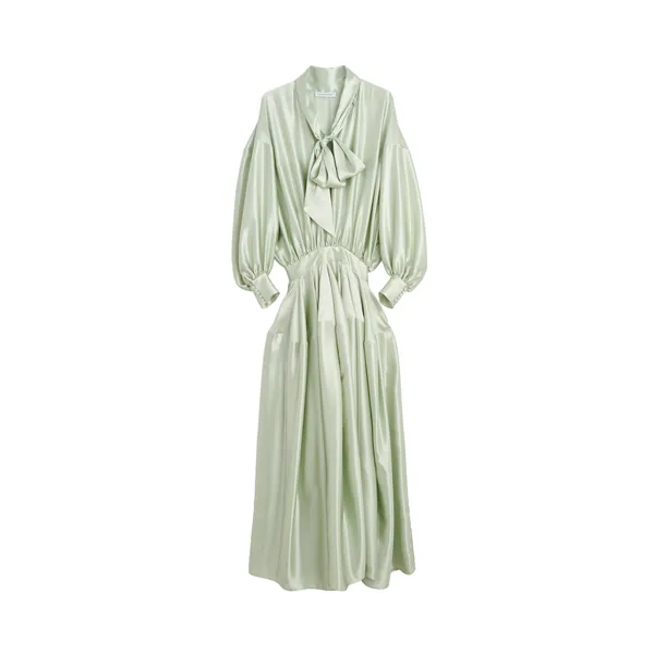 Viktor & Rolf Pussy Bow Circle Silk Long Dress