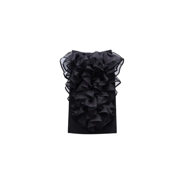 Viktor & Rolf Silk Volant Midi Skirt