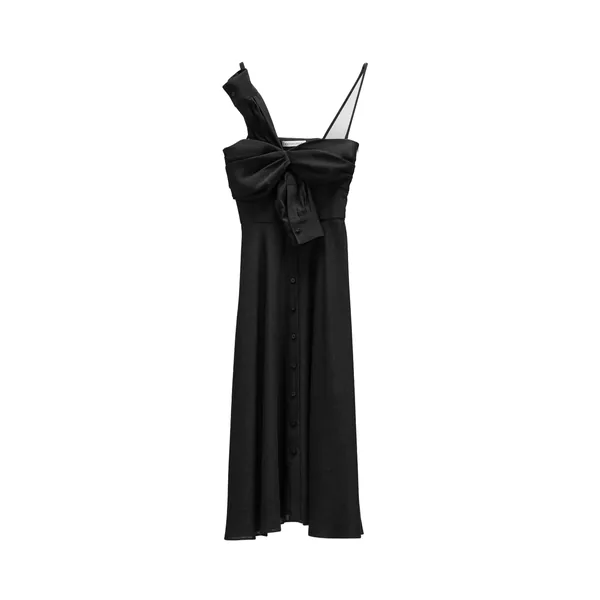Viktor & Rolf Sleeve Tie Flare Poplin Dress