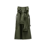 Viktor & Rolf Sleeve Tie Gabardine Midi Skirt