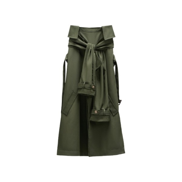 Viktor & Rolf Sleeve Tie Gabardine Midi Skirt