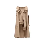 Viktor & Rolf Sleeve Tie Linen-Silk Blend Midi Skirt