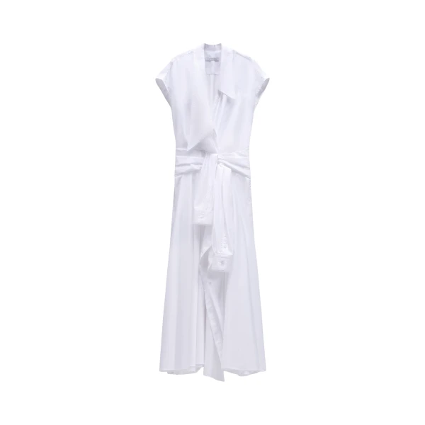 Viktor & Rolf Sleeve Tie Poplin Wrap Dress