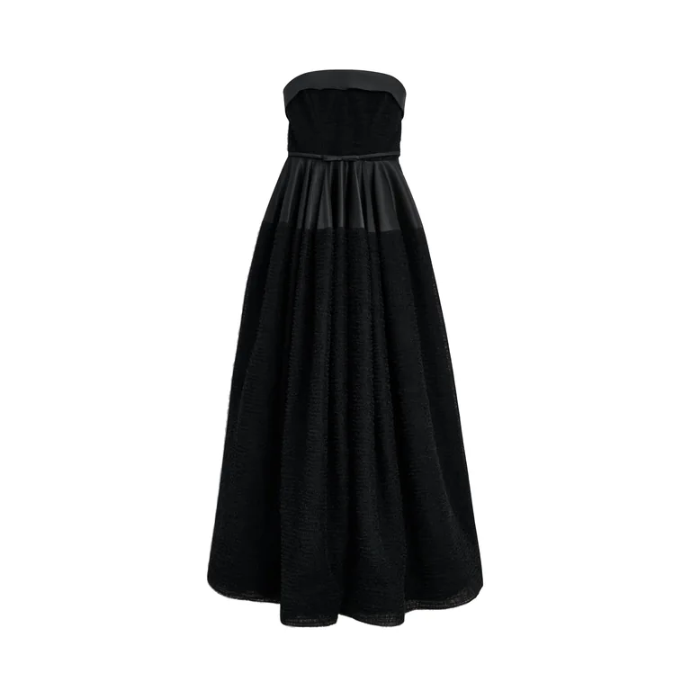 Viktor & Rolf Tulle Ruffle Circle Maxi Dress in Black