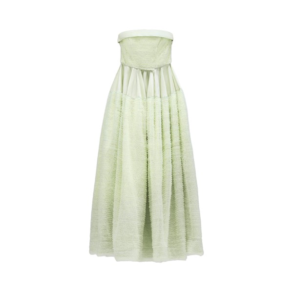 Viktor & Rolf Tulle Ruffle Circle Maxi Dress in Light Green