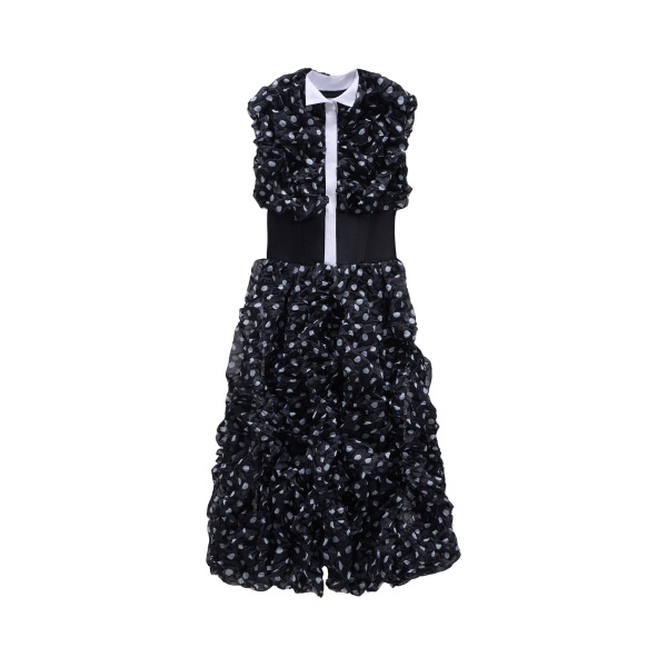 Viktor & Rolf Wool Crinkle Maxi Dress