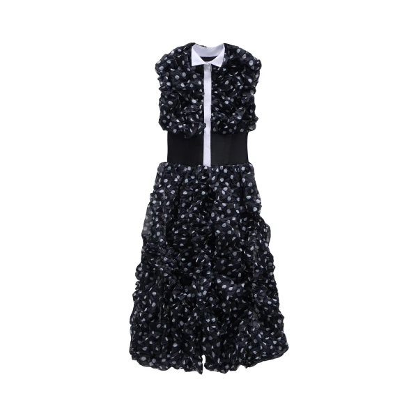 Viktor & Rolf Wool Crinkle Maxi Dress