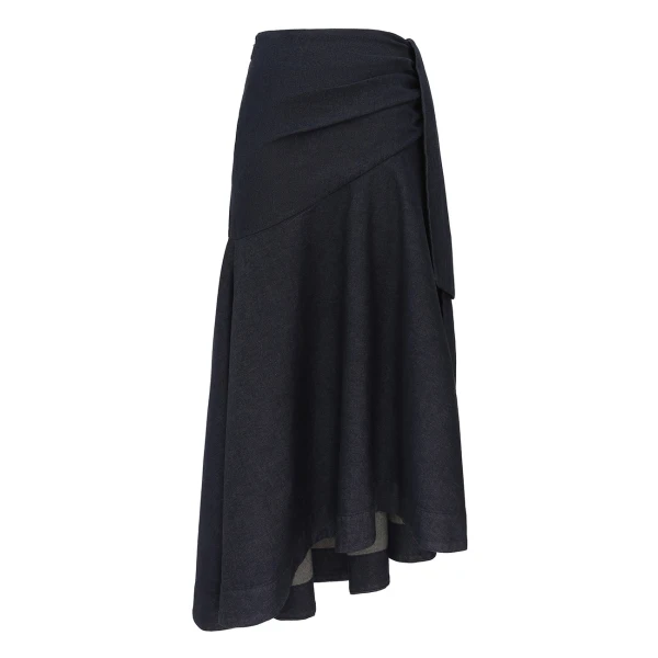 Zimmermann Denim Draped Maxi Skirt