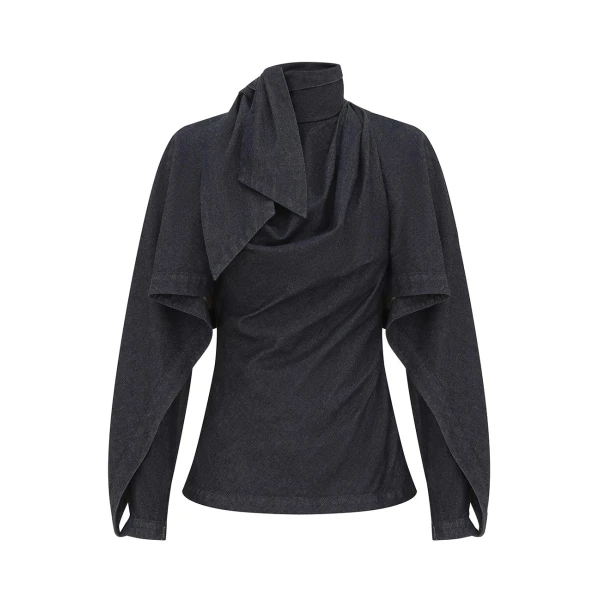 Zimmermann Draped Denim Blouse