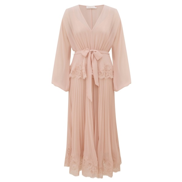 Zimmermann Pleated Lace Midi Dress