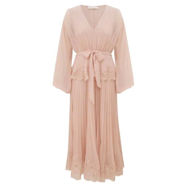 Zimmermann Pleated Lace Midi Dress