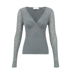 Zimmermann Pointelle Lace V Neck Top