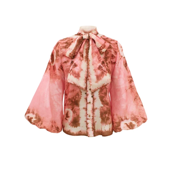 Zimmermann Sundance Tie Neck Blouse
