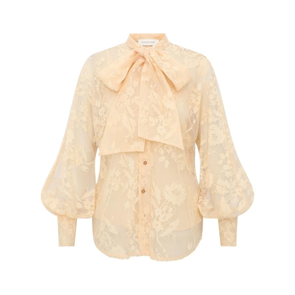 Zimmermann Valiant Lace Pussybow Blouse