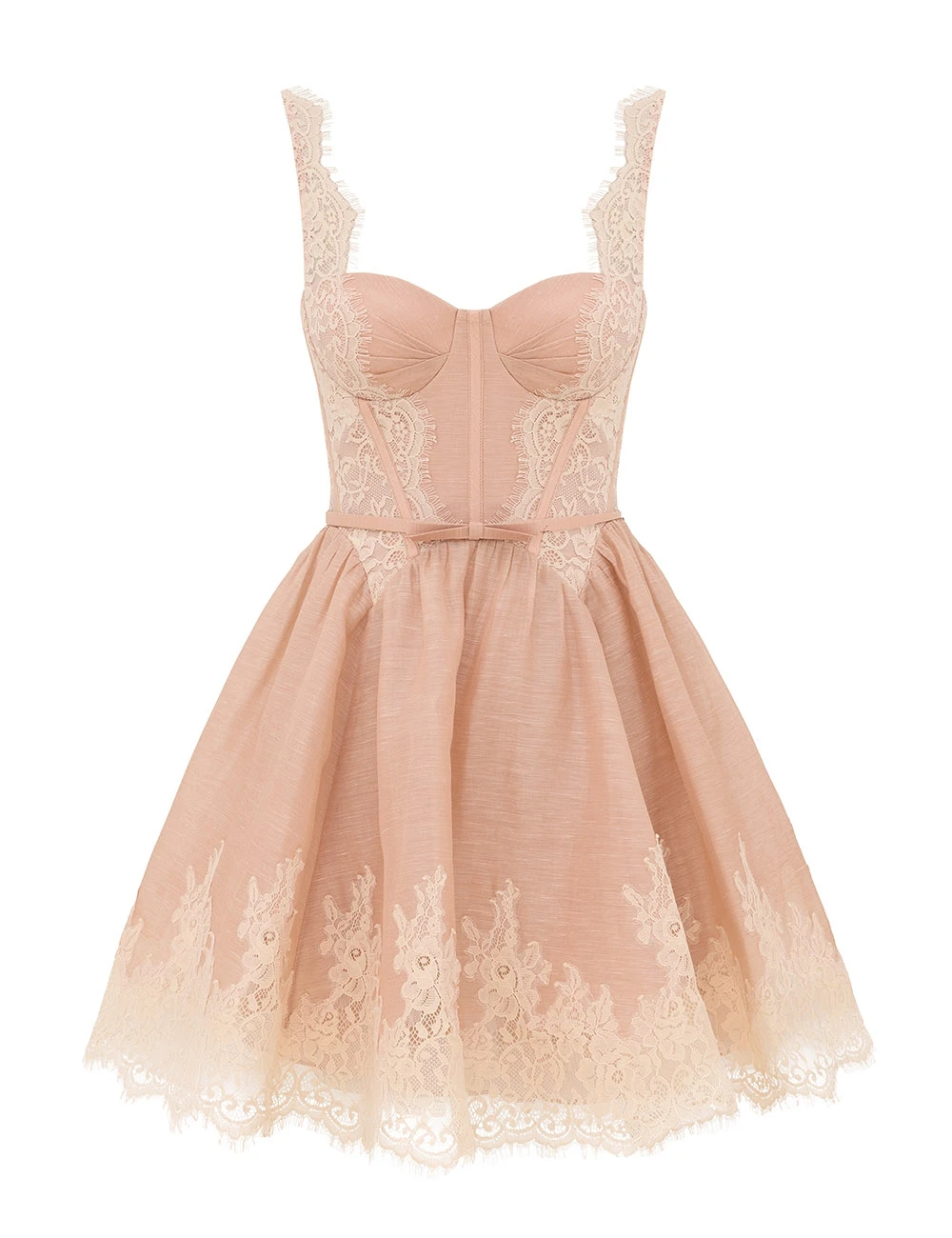 Zimmermann Valiant Lace Trim Mini Dress | Ready to Wear Collection Coveti Zimmermann Valiant Lace Trim Mini Dress