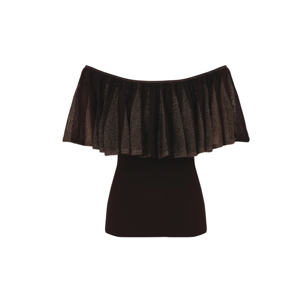 Valiant Metallic Frill Top