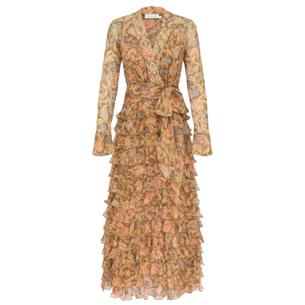 Zimmermann Valiant Ruffle Wrap Dress