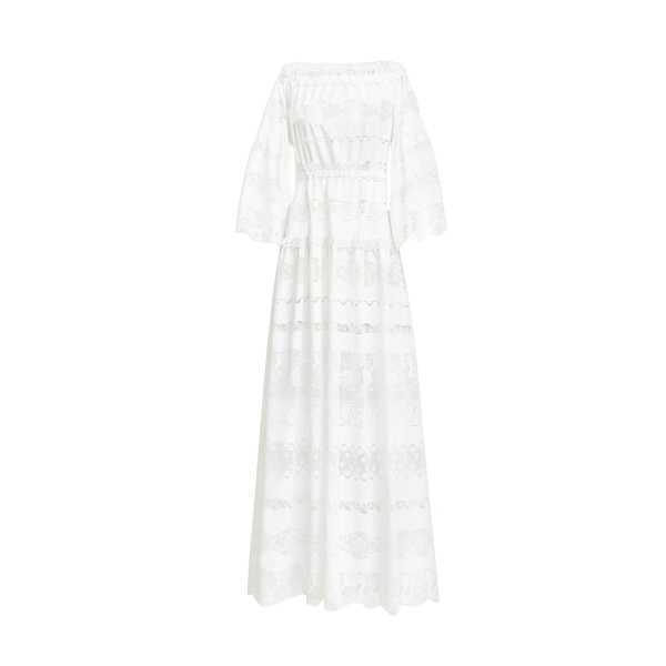 Zuhair Murad Broderie Off-Shoulder Dress - Dresses - Lebanese Haute Couture and Evening Gowns at Coveti