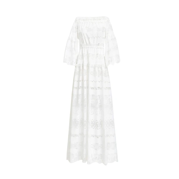 Zuhair Murad Broderie Off-Shoulder Dress - Dresses - Lebanese Haute Couture and Evening Gowns at Coveti
