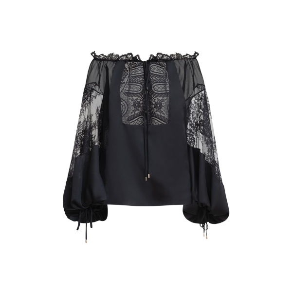 Zuhair Murad Chiffon Lace Blouse - Tops - Lebanese Haute Couture and Evening Gowns at Coveti