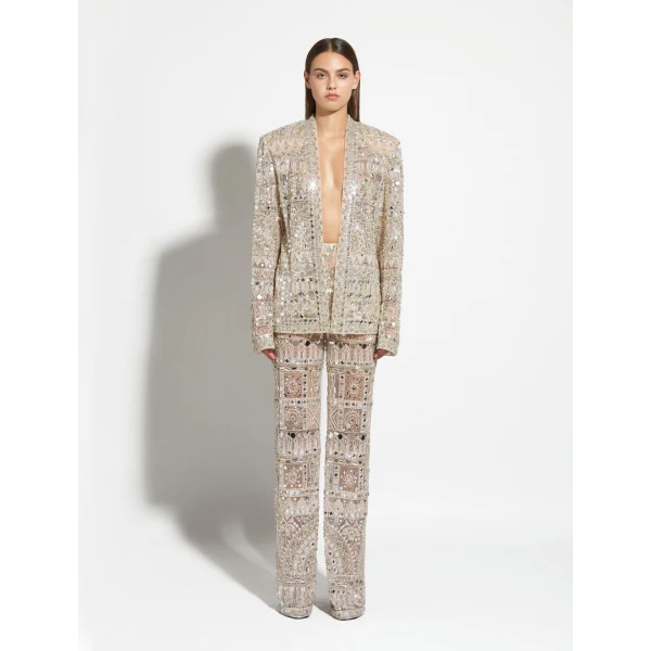 Zuhair Murad Fully Embroidered Trousers - Pants - Lebanese Haute Couture and Evening Gowns at Coveti