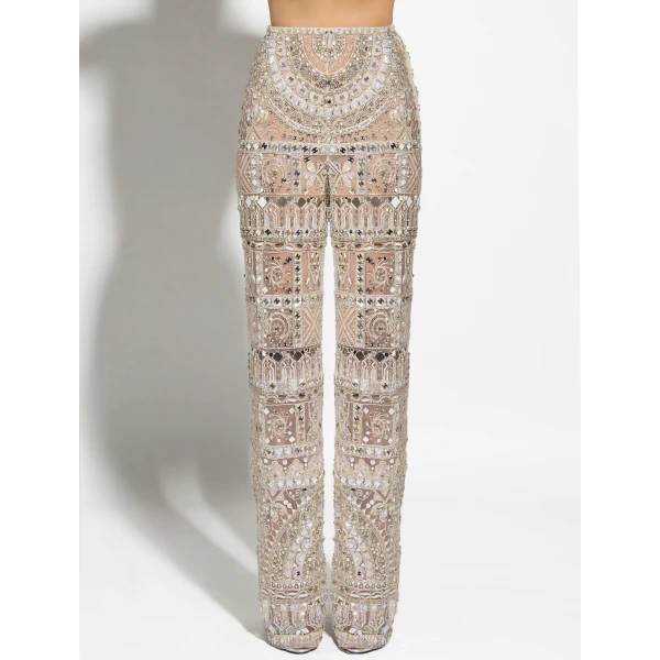 Zuhair Murad Fully Embroidered Trousers - Pants - Lebanese Haute Couture and Evening Gowns at Coveti