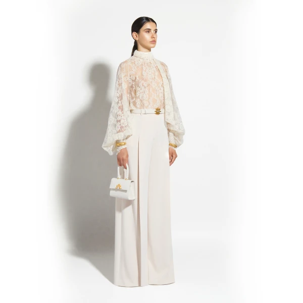Zuhair Murad Georgette & Lace Blouse - Tops - Lebanese Haute Couture and Evening Gowns at Coveti