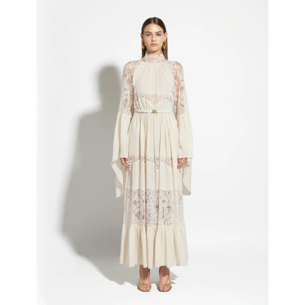 Zuhair Murad Georgette & Lace Dress - Dresses - Lebanese Haute Couture and Evening Gowns at Coveti