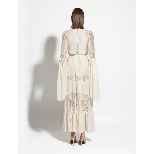 Zuhair Murad Georgette & Lace Dress - Dresses - Lebanese Haute Couture and Evening Gowns at Coveti