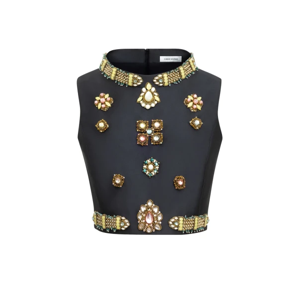 Zuhair Murad Mikado Cropped Top - Tops - Lebanese Haute Couture and Evening Gowns at Coveti