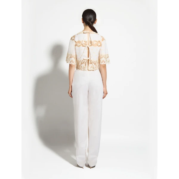Zuhair Murad Popeline Draped Trousers - Pants - Lebanese Haute Couture and Evening Gowns at Coveti