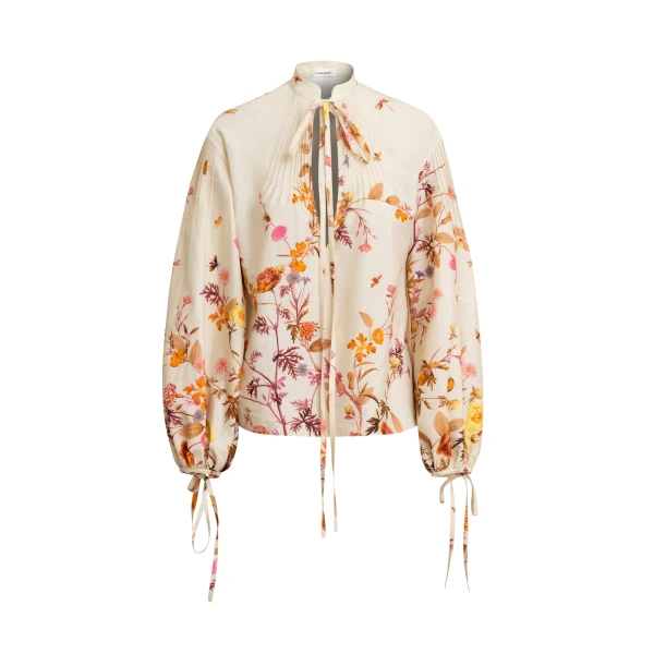 Zuhair Murad Popeline Tree Print Blouse - Tops - Lebanese Haute Couture and Evening Gowns at Coveti