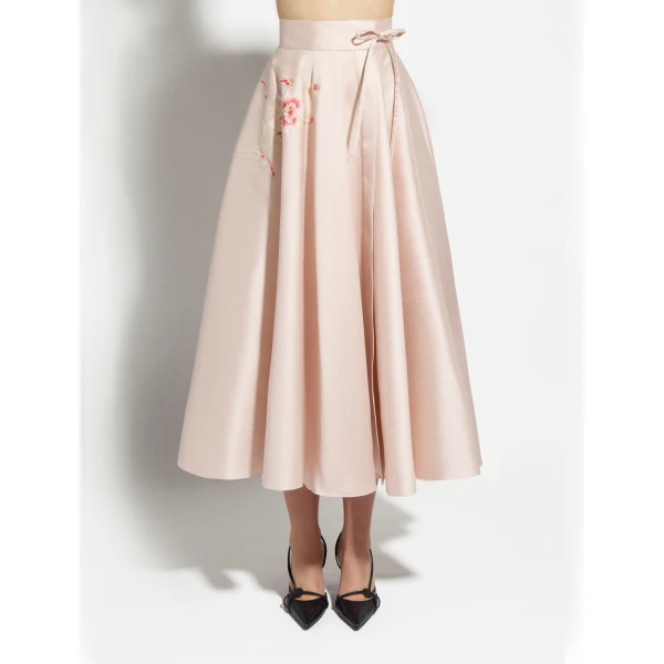 Zuhair Murad Shantung Midi Skirt - Skirts - Lebanese Haute Couture and Evening Gowns at Coveti