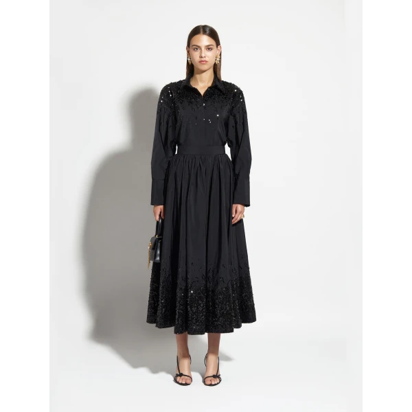 Zuhair Murad Taffeta Paillettes Shirt - Tops - Lebanese Haute Couture and Evening Gowns at Coveti