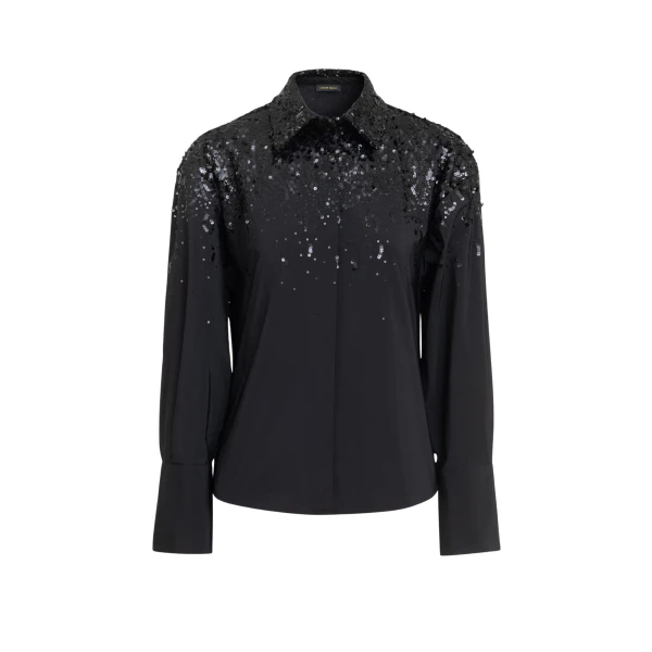 Zuhair Murad Taffeta Paillettes Shirt - Tops - Lebanese Haute Couture and Evening Gowns at Coveti
