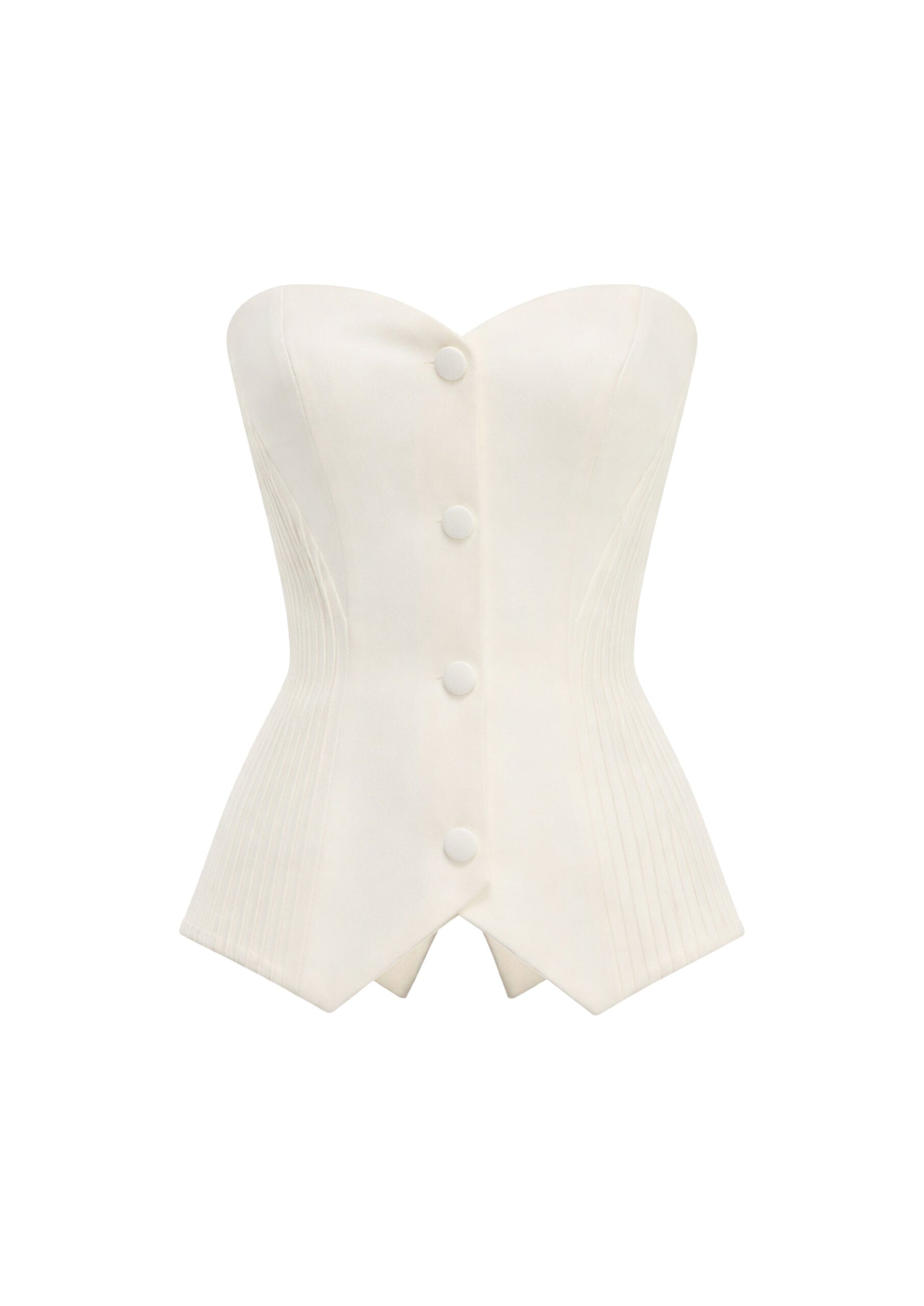Avaro Figlio Ribbed Bustier in White