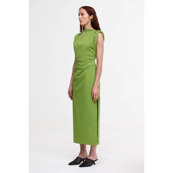 Acler Bepton Midi Dress in Leaf Green, view 2