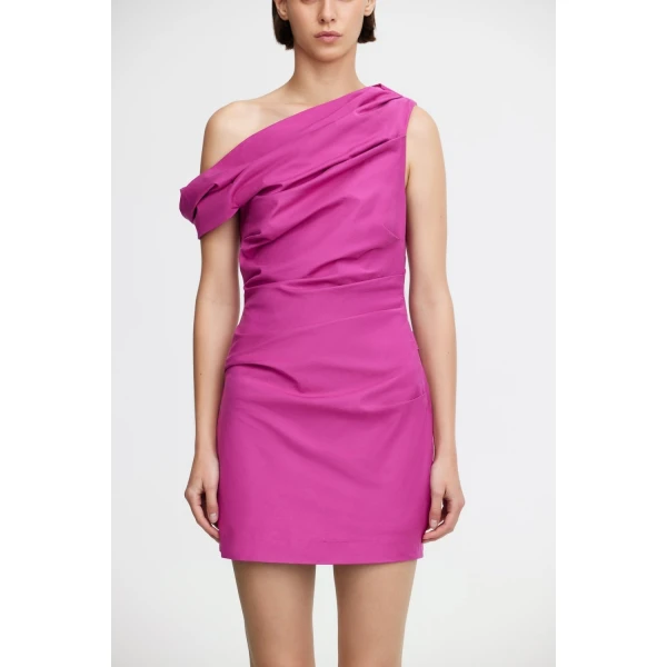 Acler Bepton Mini Dress in Electric Plum, view 4