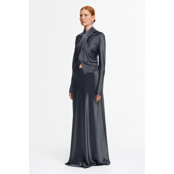 Acler Brosa Maxi Skirt in Charcoal, view 2