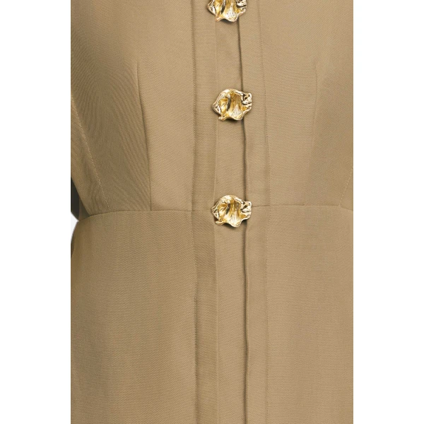 Acler Cindill Mini Dress in Walnut, view 4
