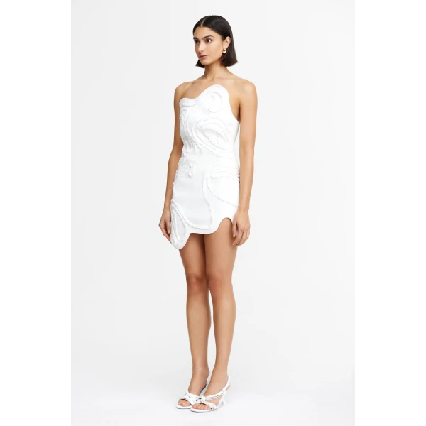 Acler Cliffhill Mini Dress in Ivory, view 2