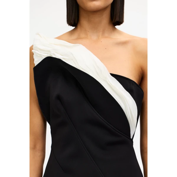 Acler Droxford Maxi Dress in Black & Ivory, view 4