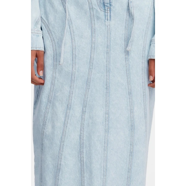 Acler Eagleton Maxi Skirt in Ice Blue, view 4