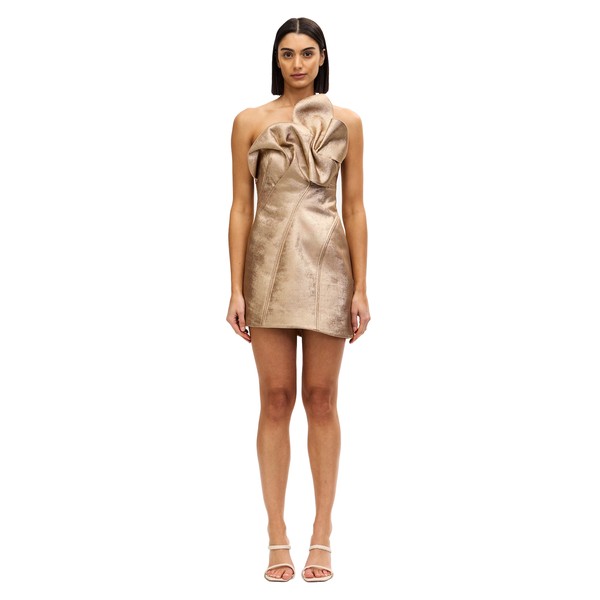 Acler Finwood Mini Dress in Gold