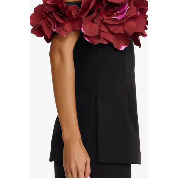 Acler Frant Top in Black Garnet, view 4
