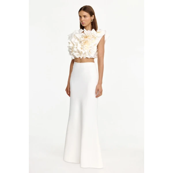Acler Garlands Maxi Skirt in Ivory, view 2